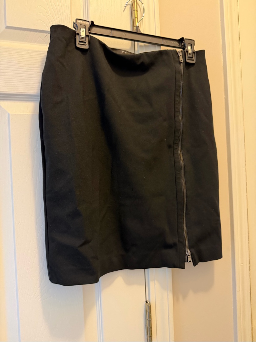 Ann Taylor Black Zip-Front Skirt